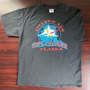 Vintage Eielson Air Force Base T Shirt Cope Thunder Alaska Lightning Bolt Large